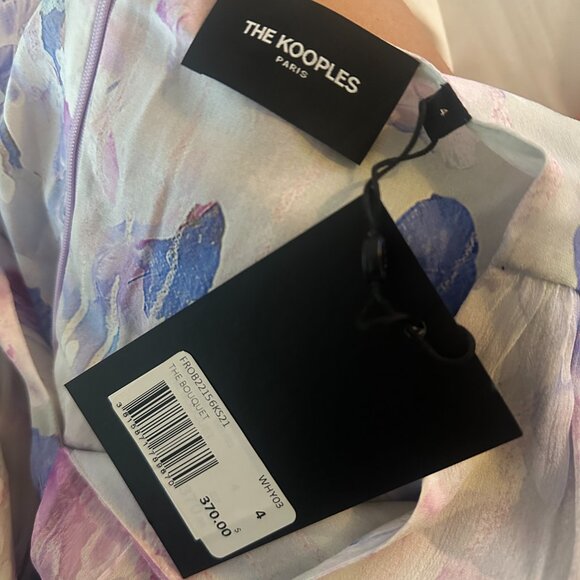 NWT The Kooples Short Sleeve Floral Printed Frill Handkerchief Dress - Picture 5 of 5